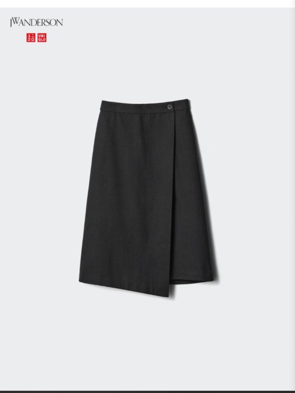 Uniqlo x JW Anderson Wool Blend Wrap Skirt XS Black NWT